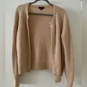 Beige J.Crew merino/alpaca wool cardigan